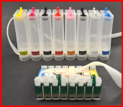 DTF CISS Epson Stylus R1900 set 8 colors K3 dye sub bulk ink, View more