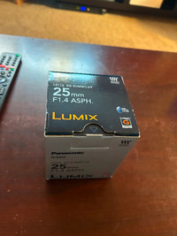 Camera lens. Lumix 4/3 prime 25mm F1.4