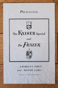 1947 KAISER SPECIAL FRAZER Original Dealer Sales Brochure