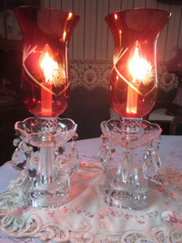 Antique Cranberry Lamps