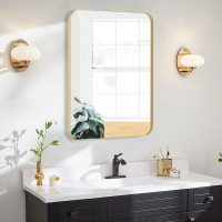 New VGRFM 18"x24" Small Bathroom Rectangle Gold Mirror