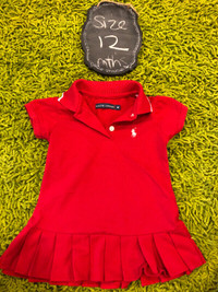 Red Polo Ralph Lauren girl's tennis dress - 12 months