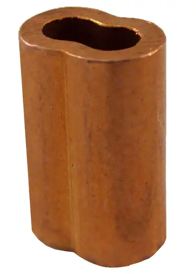 25 Piece Plain Copper Duplex Oval Crimping Sleeve Set for 1/8", View more