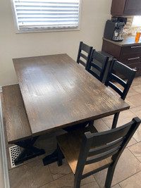 Harvest Dining Table with Matching Chairs, Bench and Stool