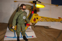 Vintage GI Joe 12" Hasbro Helicopter 1970 Very Nice w/Figure Tal