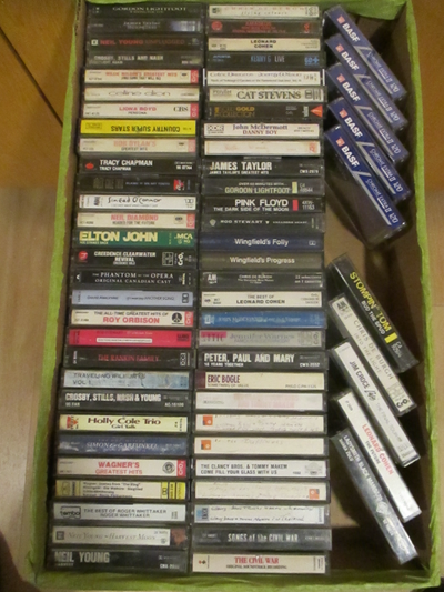 A selection of music from the past. 62 tape cassettes, mostly folk and folk-rock and 5 cassettes for...