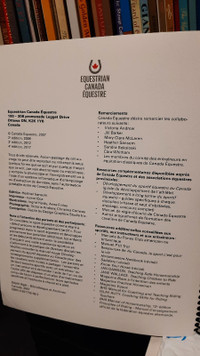 Cavalier niv. 1 et 2 Canada 2007 et Encyclopédie Cheval Fleurus