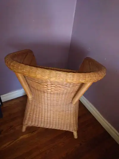 Wicker & Bamboo Vintage Chair. Sturdy. Exc. Cond., View more