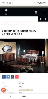 King bedroom set (luxury Italian-made)