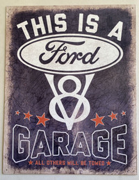This Is A Ford V-8 Garage Metal Sign - READ