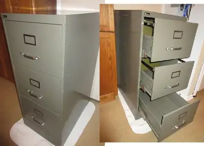 Three Drawer LEGAL SIZE FILING CABINET with Folders, View more