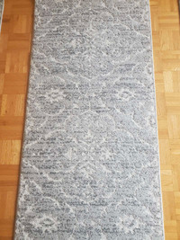 TORINO gray floral modern carpet runner rug tapis de passage