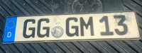 Large German License Plate
