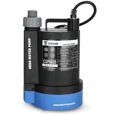 DEKOPRO Submersible Water Pump 1/3 HP 2450GPH, View more