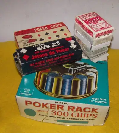 Poker Chips 500  Plus  5 Decks Playing Cards, View more