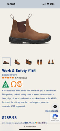 Blundstone steel toe work boots