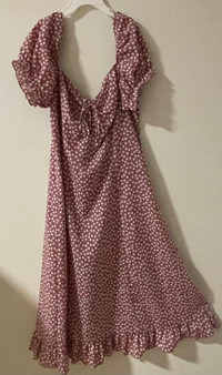 Long pink floral dress