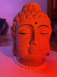 Clay  Buddha head self painted decorative 