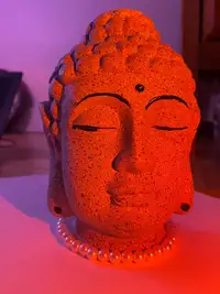 Clay  Buddha head self painted decorative 