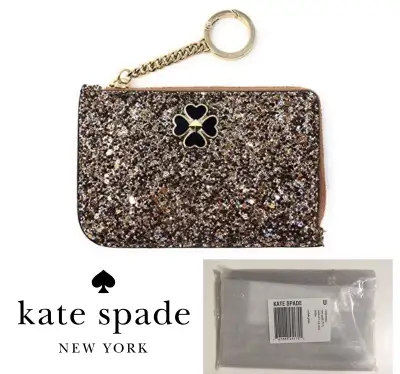 KATE SPADE - NWT -ROSEGOLD GLITTER CARD HOLDER / WALLET KEYCHAIN, View more