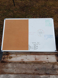 Half Cork Board, Half Writing Board, 24"H x 35.5"W