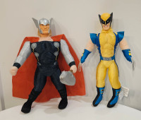 Marvel 2001 Avengers Thor  & X-men wolverine Soft Plush 