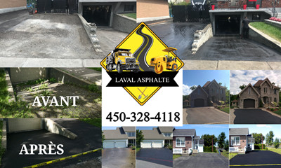 Reparation asphalte, scellant, pavage complet dans Dalles et revêtement de pavage  à Laval/Rive Nord