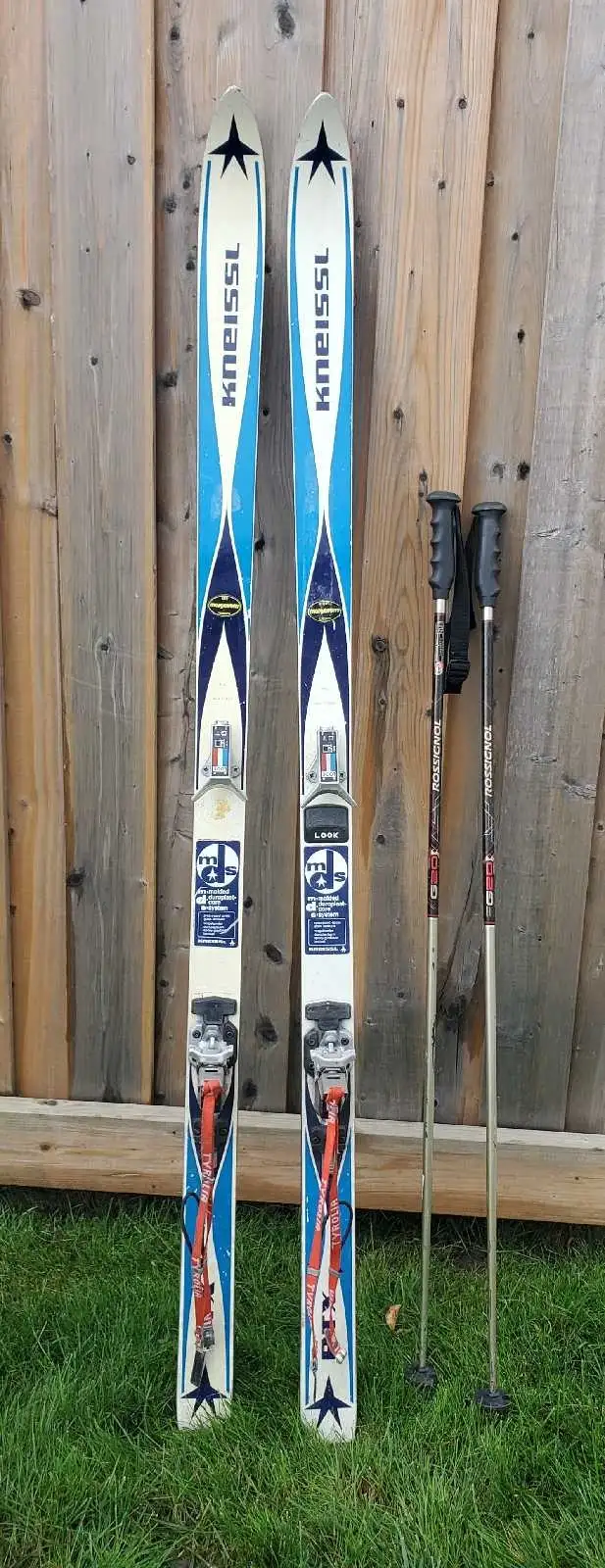 Vintage Kneissl Downhill Skis with Rossignol Poles in Ski in Oshawa / Durham Region - Image 2