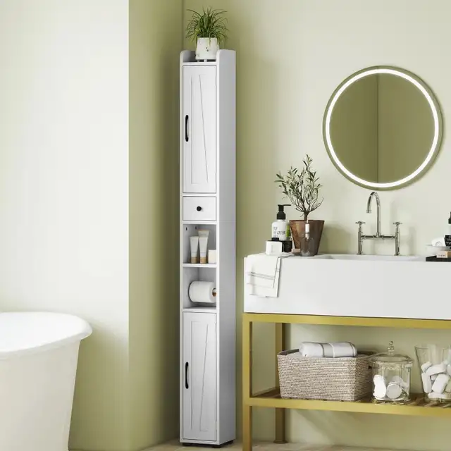 Narrow Bathroom Cabinet, Tall Bathroom Storage Cabinet with Barn in Storage & Organization in Markham / York Region - Image 2