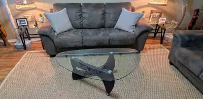 Plata Import Noguchi style abstract glass coffee table, View more
