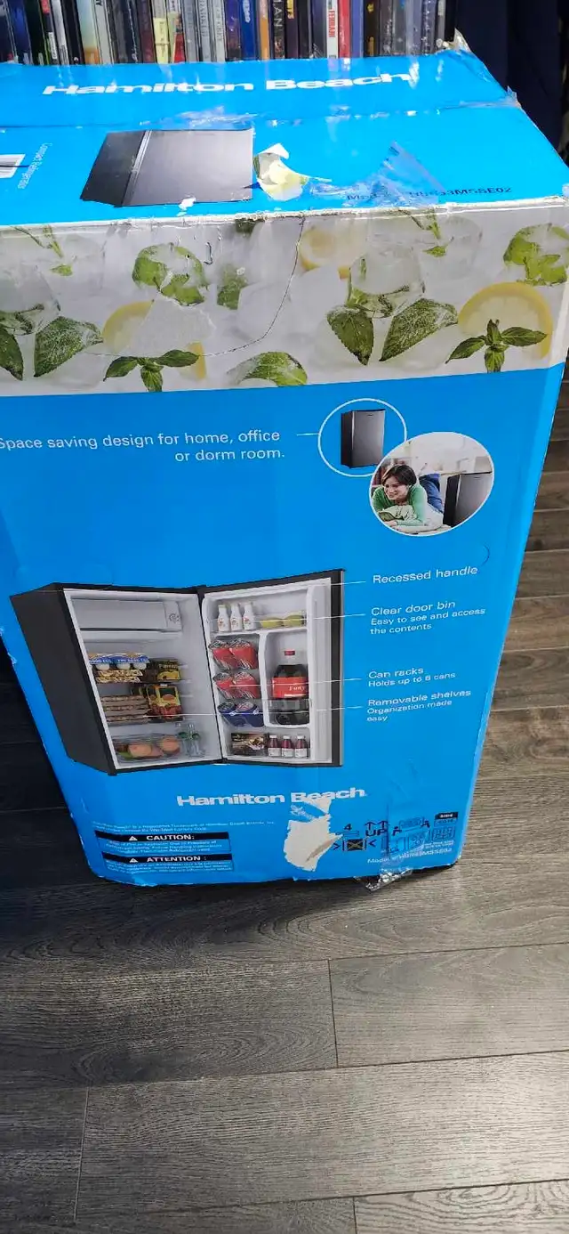 Hamilton Beach Stainless Steel 3.3 Cubic Feet mini fridge New in Refrigerators in Kitchener / Waterloo - Image 3