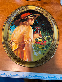 Coca-Cola Tray Oval World War 1 Girl 13"X10.5"..
