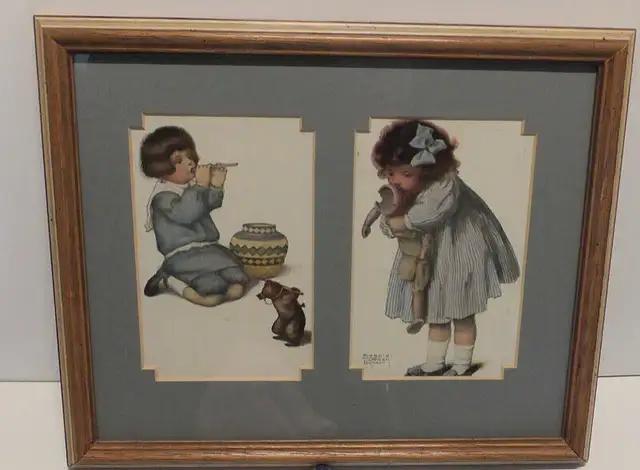 POSTCARD BESSIE PEASE GUTMANN FRAMED in Arts & Collectibles in London - Image 3