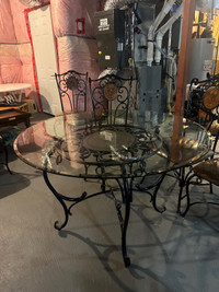 Round Glass Table (6 Chairs) 
