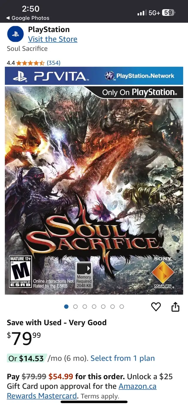 SOUL SACRIFICE PlayStation Vita in Sony PSP & Vita in Oshawa / Durham Region - Image 2