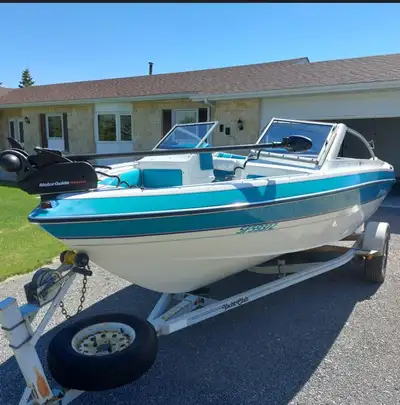 1991 Larson 170 All American 200 hp and 1991 yacht club trailer. Included is brand new custom moorin...
