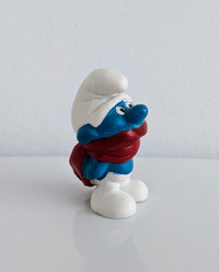 Rare Red Scarf Smurf Vintage Toy Figure  