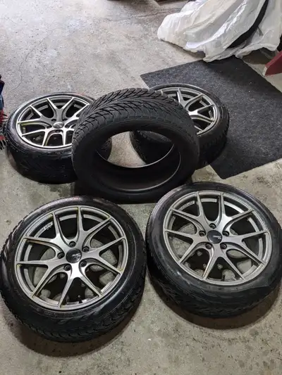 I'm selling VW winter tires and rims, made by Nokian Hakkapeliita R2. 4 tires are on rims and one sp...