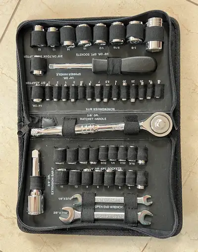 Mastercraft Mechanic Stainless Steel Tool Set Auto Repairing Combination Tools Storage Case Professi...