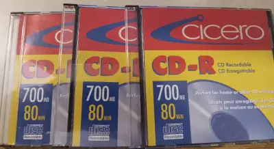 3 Cicero CD-R Discs 700 MB, 89 Minute each in it's own case $1.00 each (Sold as 3)