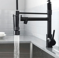 New Black Matt Pull Down Industrial style Kitchen Faucet