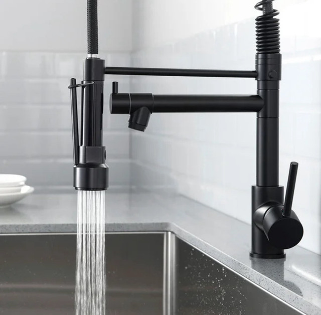 New Black Matt Pull Down Industrial style Kitchen Faucet in Kitchen & Dining Wares in Belleville