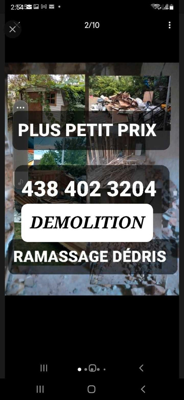 ⭐DEMOLITION-RAMASSAGE DE DEBRIS JUNK REMOVAL WAIST GARBAGE dans Excavation, démolition et étanchéité  à Ville de Montréal - Image 2