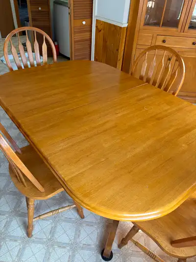 Oak dining table & 6 swivel chairs $500.00, make a offer, View more