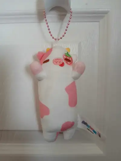 Keychain Pink Cow Plushie, View more
