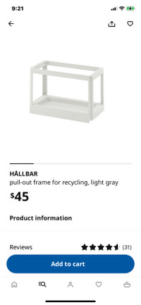 Brand New IKEA Garbage Bin Rack Only - price is firm