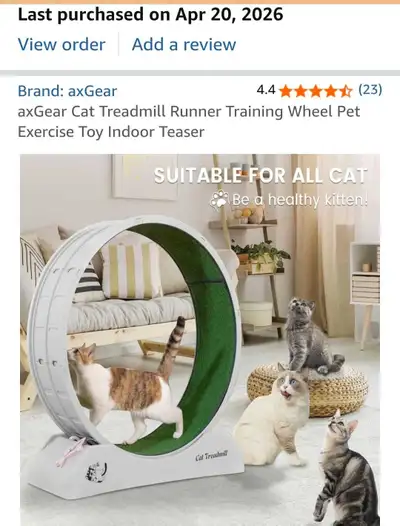 Barely used, purchased on Amazon less then 2 months ago. My cats aren't interested in it! Like new....