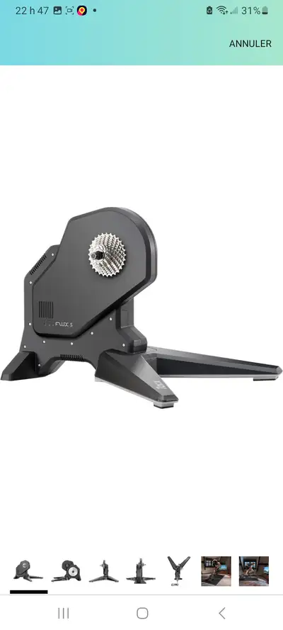 Transformez votre vélo en un puissant appareil d'entraînement avec le home trainer Tacx FLUX S Smart...