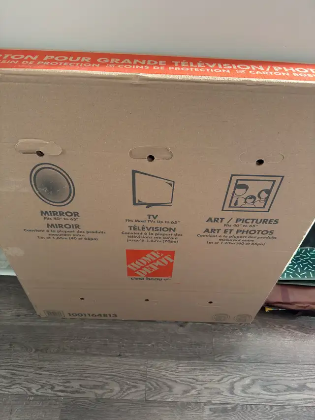 Home Depot TV Moving Box in TVs in City of Toronto - Image 2
