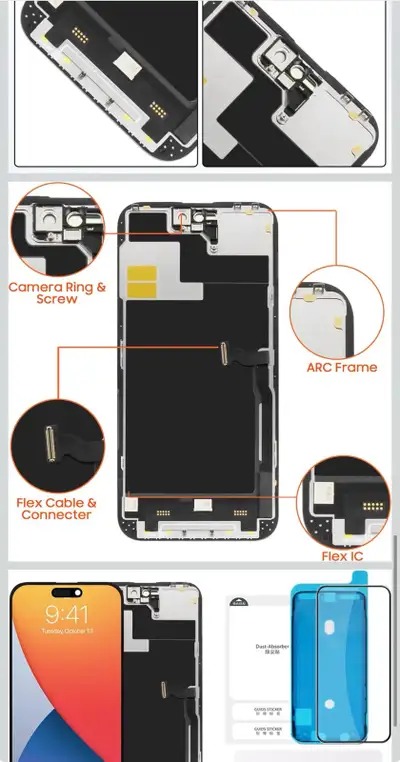 Apple iPhone 14 Pro Screen Replacement Kit, View more